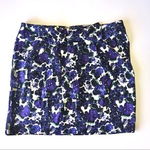 TopShop Purple Floral Pleated Skirt